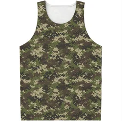 Summer Camouflage Camo 3D Printed Tank Tops Men's Casual Streetwear Fashion Vest Oversized Sleeveless Tank Top Gym Man Clothing