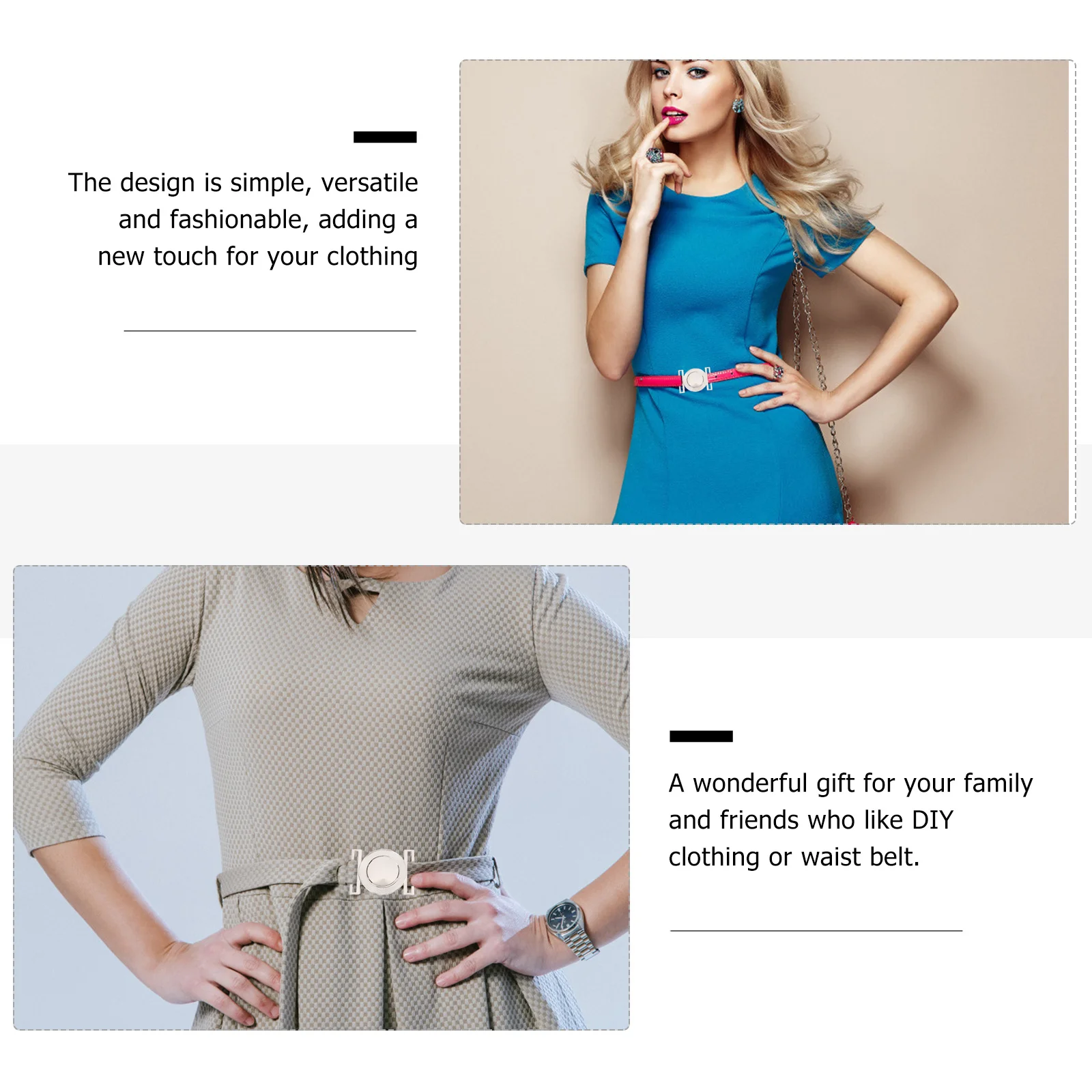 مشبك حزام مستدير من سبائك الزنك إغلاق معدني للمعطف القماشي أبازيم متشابكة مزخرفة إكسسوار أنيق #4