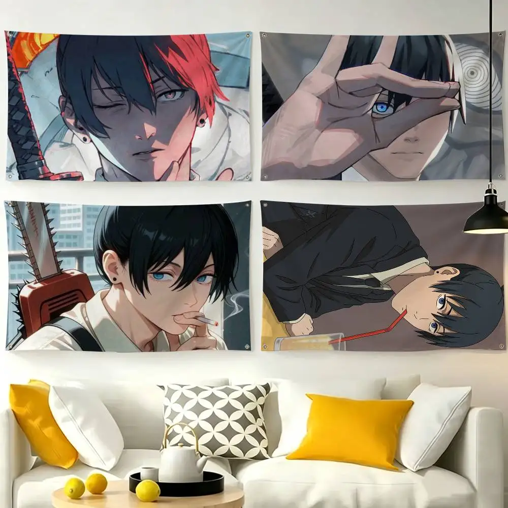 Hayakawa Aki Chainsaw Man  Flag Suitable For Party Club Outdoor Interior Wall Decoration Banner Fans Gift