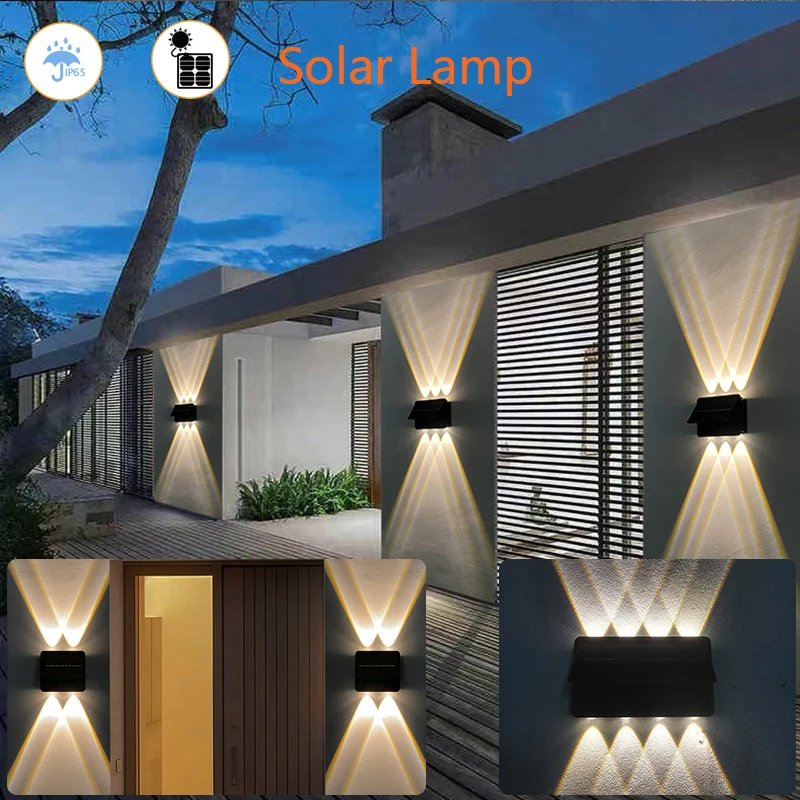

Solar Lights Outdoor Rainproof Lighting Sunlight Powered Wall Lamp Emergency Street Security Solar Lamp for Yard Garden Decor