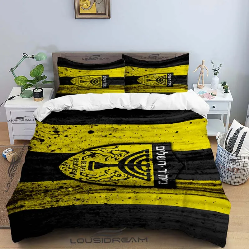 Beitar Jerusalem Fc All Season Twin Zestaw pościeli 3-częściowy zestaw kołdry Poszwa na kołdrę Double King Poszewka na kołdrę Tekstylia domowe