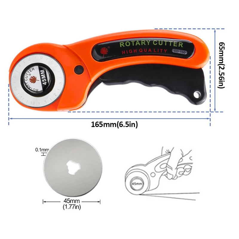 Fabric Rotary Cutter 45mm Blade Card Paper Sewing Quilting Fabric Cutting Tailor Scissors Tool Dress Clothes Making DIY Tool view 6