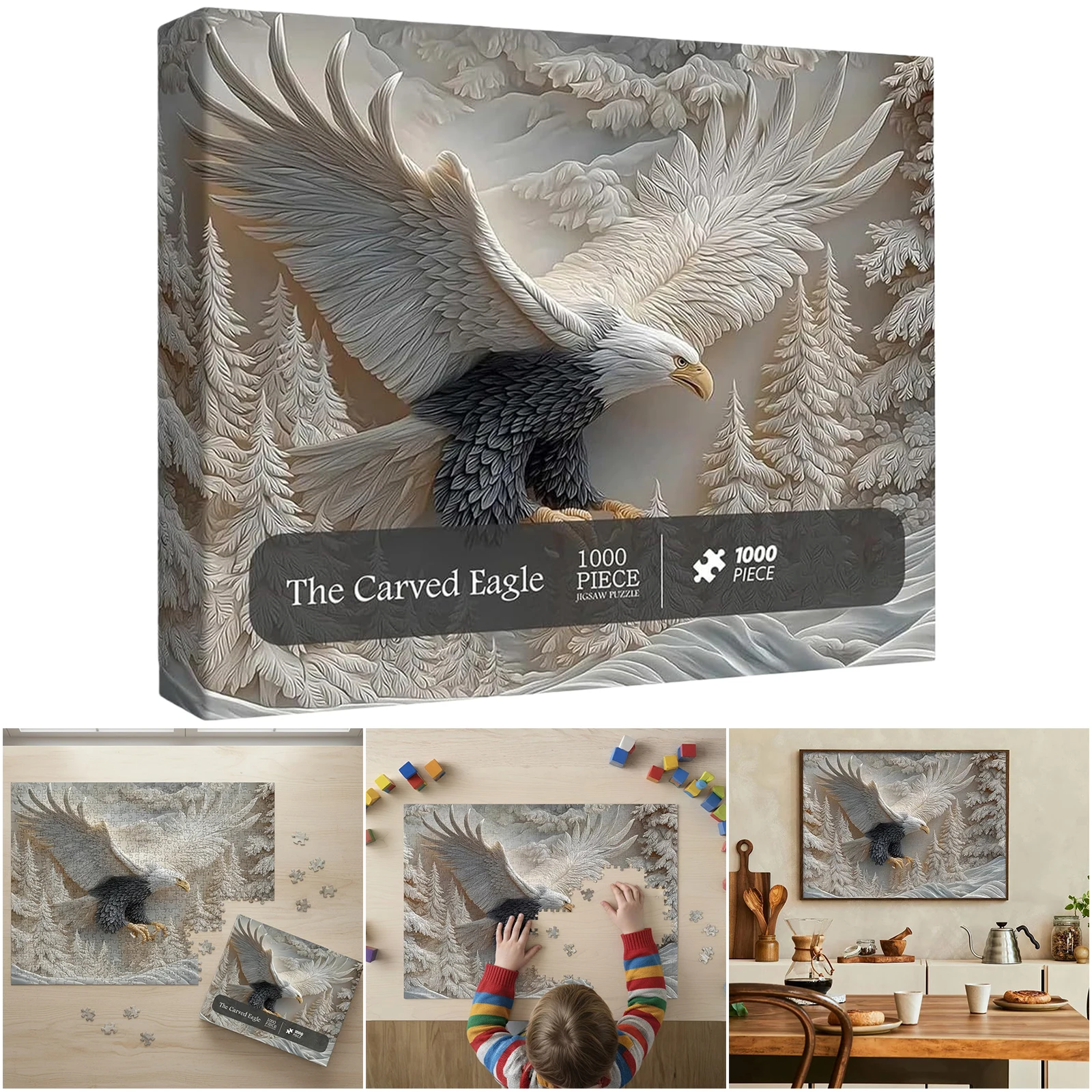 Eagle Puzzles Games 1000 Teile Anspruchsvolles Eagle Wildlife Art Design Puzzle-Spiel für Erwachsene, Familienaktivitäten und Heimdekoration