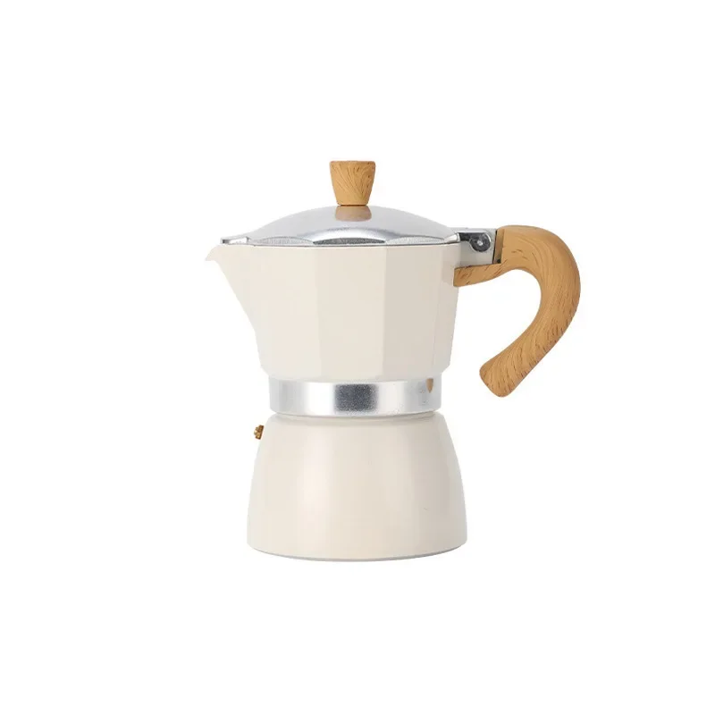 1/3/6 Espresso Cups  Vintage Wooden Handle Electric Espresso Machine Moka Pot Classic Italian Portable Cafe Tool Kitchen Cafe