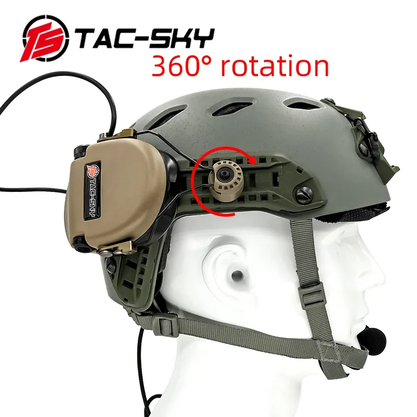 Casque avec support en ARC, Protection auditive en Gel pour Airsoft, casque d'écoute de chasse, TAC-SKY