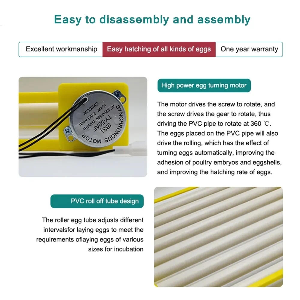 156 Quail Eggs Tray Incubator Turner Automatically Turn Eggs Poultry Incubation Equipment Chicks Ducks Other Poultry Incubator