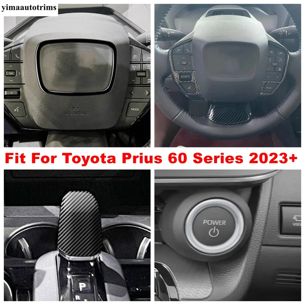 

Steering Wheel / Gear Shift Head / Start Stop Button Cover Trim Fit For Toyota Prius 60 Series 2023 2024 Interior Accessories