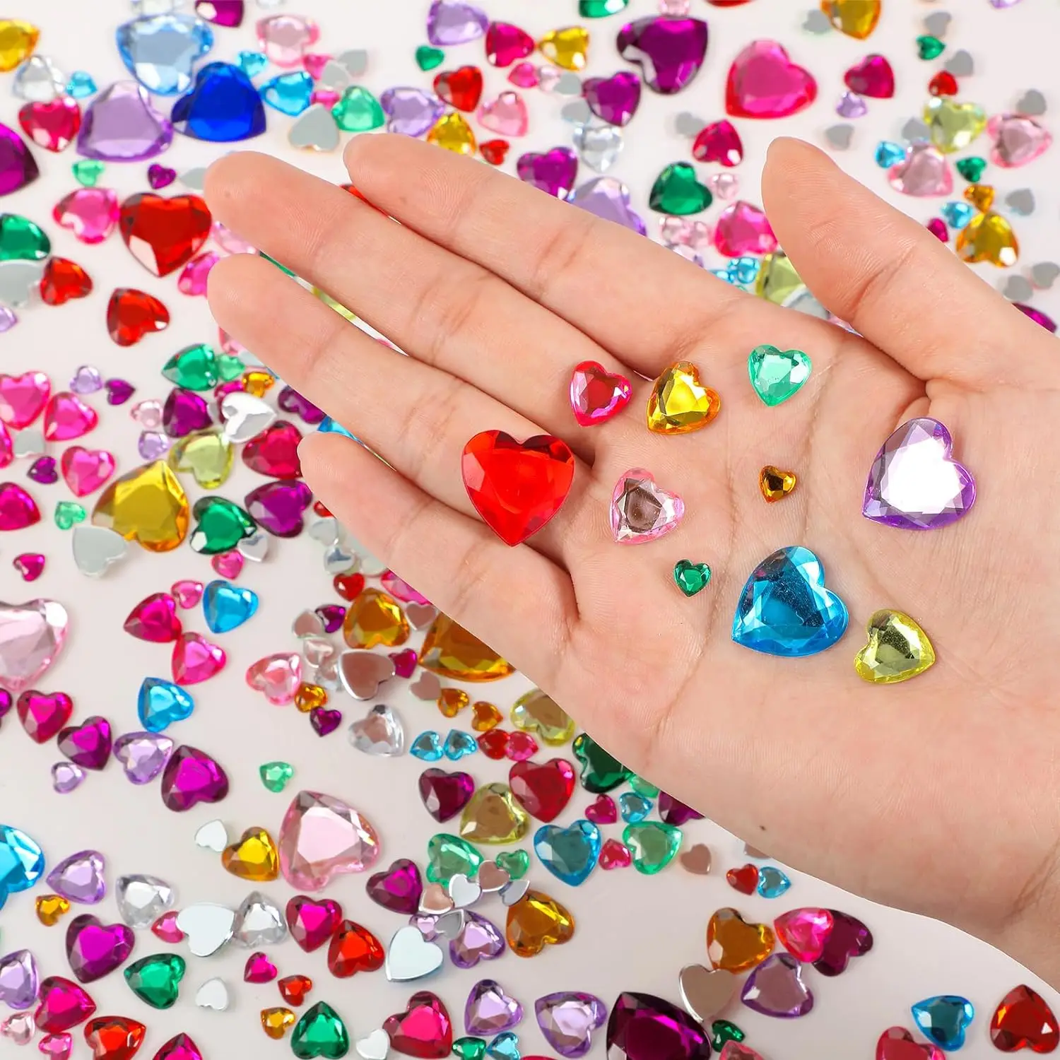 510 ชิ้นเล็บอะคริลิคหัวใจแบนอะคริลิคเจาะสําหรับงานแต่งงานวันวาเลนไทน์ตกแต่ง DIY เครื่องประดับหัตถกรรมทํา