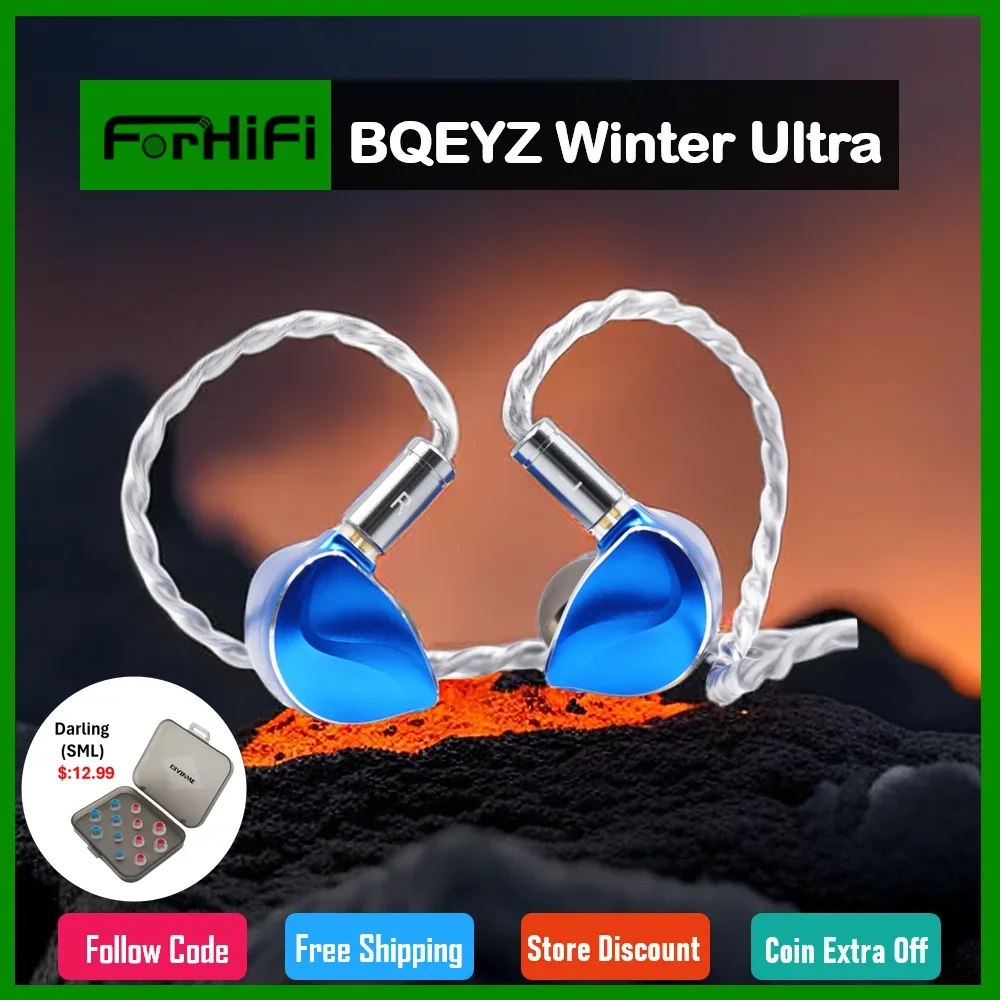 

BQEYZ Winter Ultra Hybrid IEMs 1DD+1BC In-Ear Monitor Earphones with PTZ Bone Conduction | OCC Plated Silver Cable 3.5/4.4mm