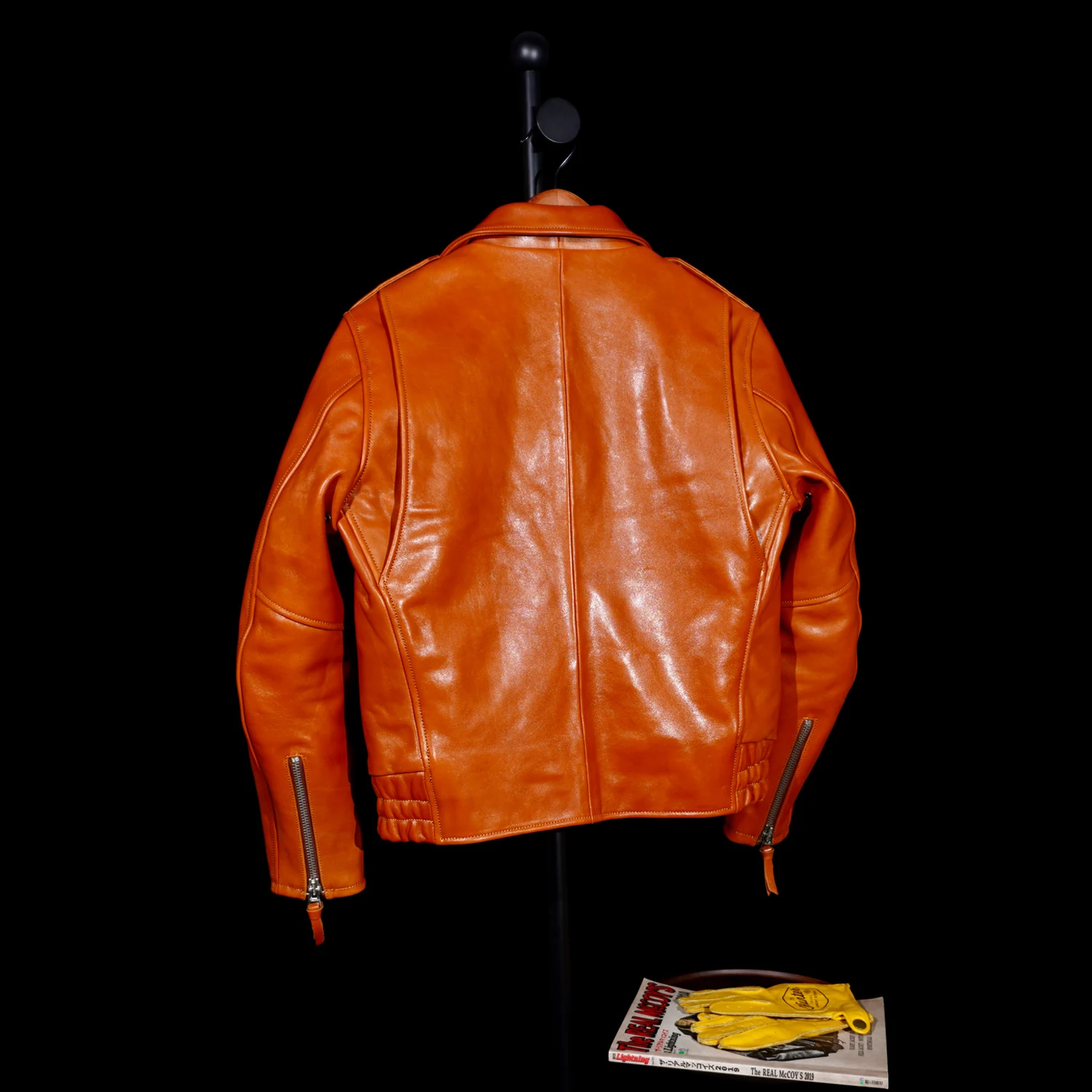 Tailor Brando Classic California Riders Multi Pocket Full Grain Vegetable Tanned Horsehide Men's Short Genuine Leather Jacket