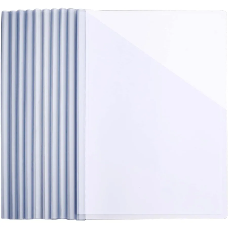 

Обложки для отчетов с выдвижной планкой, 10 шт., прозрачные передние обложки для отчетов премиум-класса, подходят для буквы формата А4 [вместимость до 80 листов] для офиса