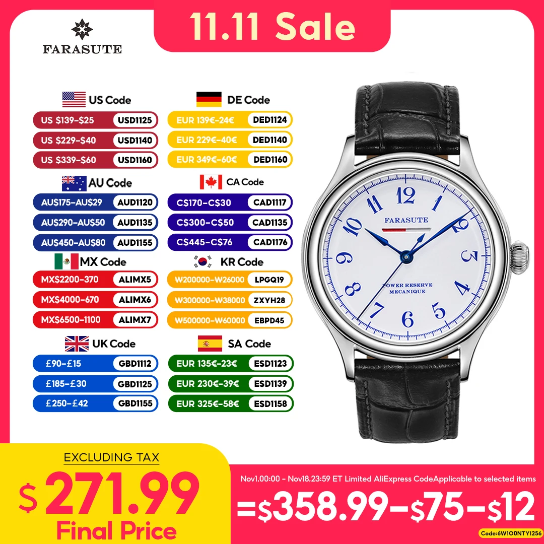 FARASUTE 40mm Customized Manual Mechanical Movement Watch For Men Power Reserve 80 Hours Wristwatch Sapphire Glass Reloj Hombre