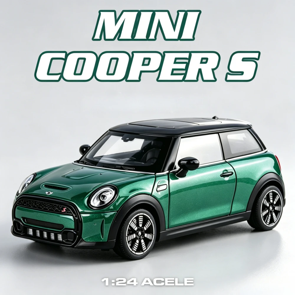 

1:24 Mini Cooper S XM Model Toy Car Pull Back Alloy Diecast Doors Opened Vehicle Miniature Models Toys Table Top Decoration