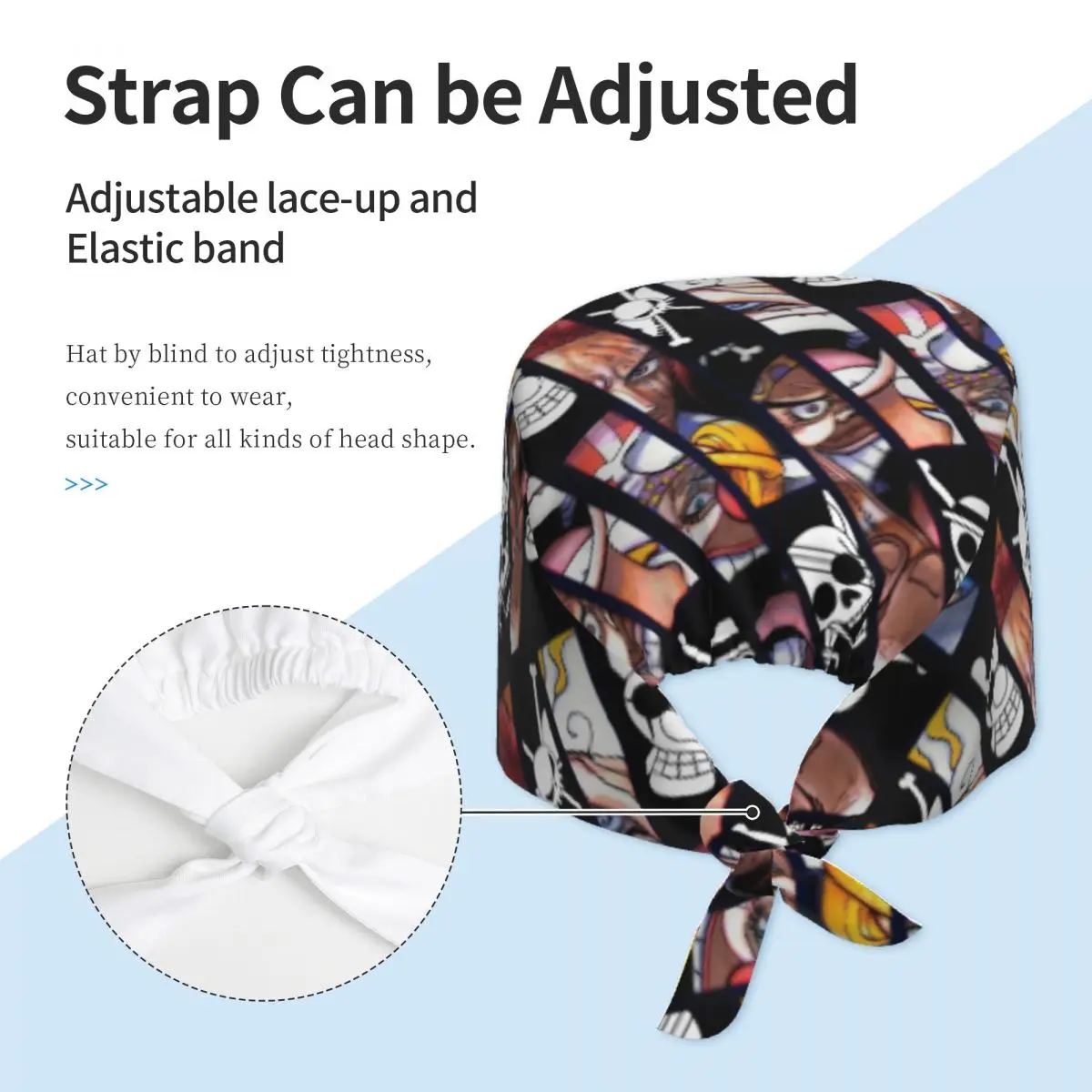 مخصص قابل للتعديل أنيمي قطعة واحدة قبعة العمل النساء الرجال فرك قبعات فرك التمريض طبيب الجراح قبعة لطبيب الأسنان