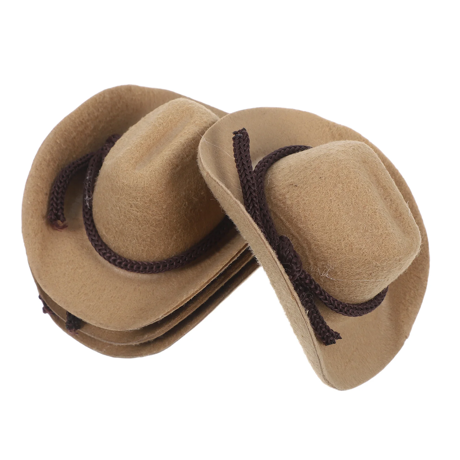4Pcs Mini Cowboy Hats 8cm Tiny Western Style Cowgirl Caps Party Decoration Miniature Cowboy Hats for Crafts Mini Cowgirl Hat