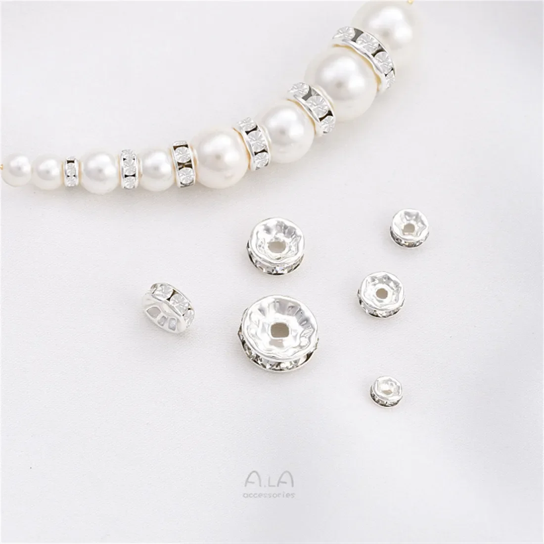 10PCS Silver Ring Partition Bead Wheel, Abacus Calculation Disc, DIY Handmade Bead, Jewelry Accessories, C365