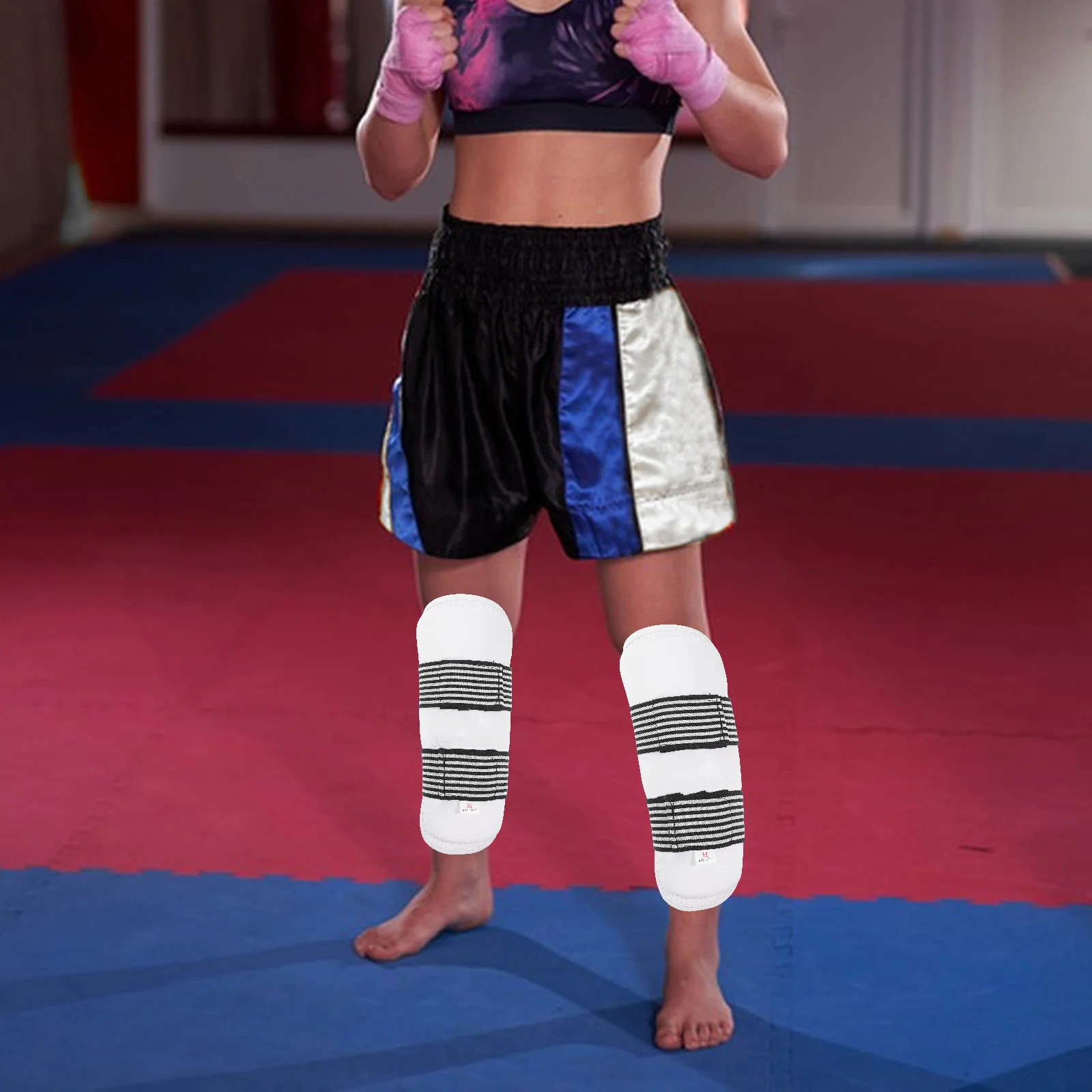 

2pcs Taekwondo Shin Guards Thick Sponge Material Easy On Off For Kickboxing Mma Muay Thai Men Leg Pads Martial Arts Gear