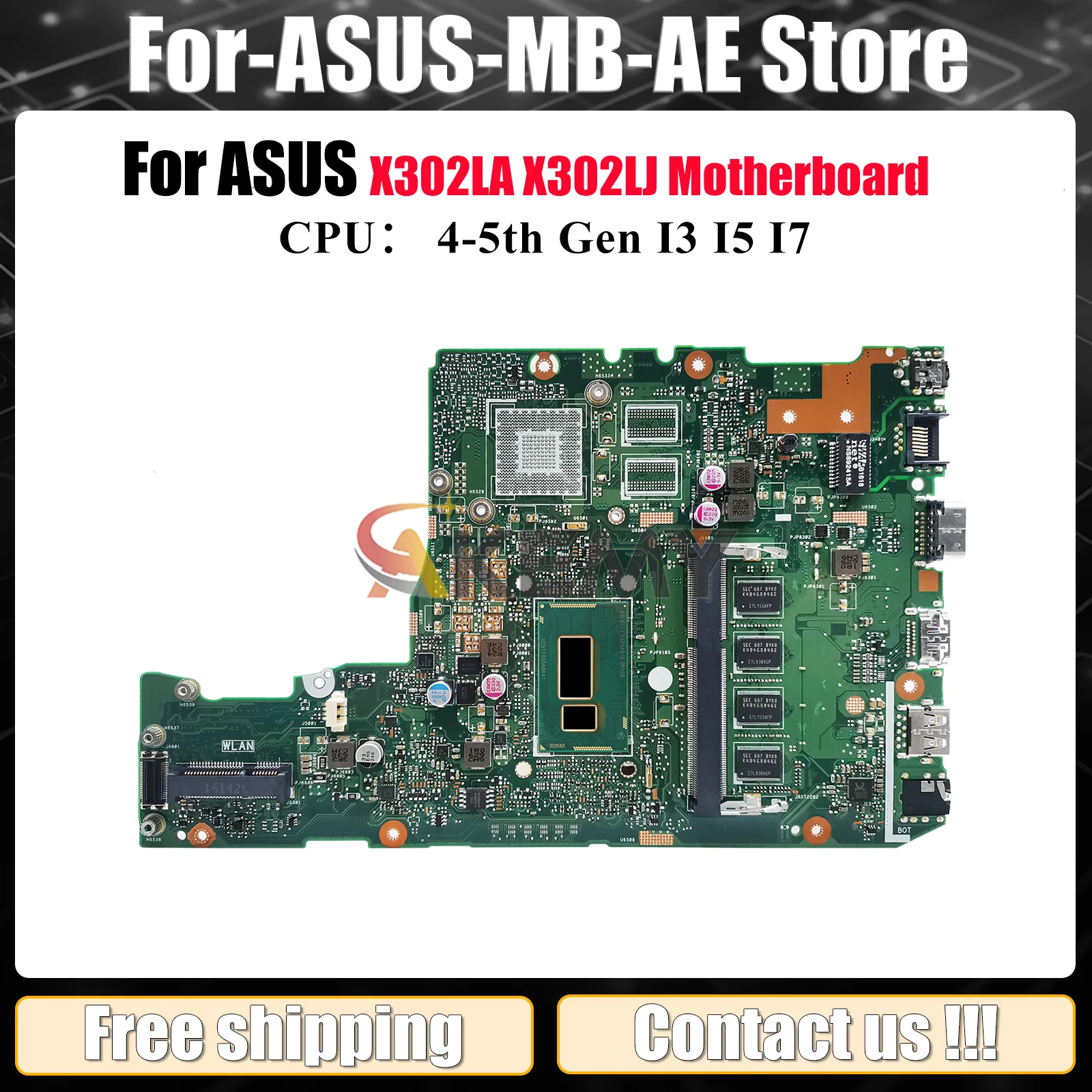 

X302LA Материнская плата для ноутбука ASUS VivoBook X302L X302LJ X302LA Материнская плата для ноутбука с процессором I3 I5 I7 100% тестирование ОК быстрая доставка