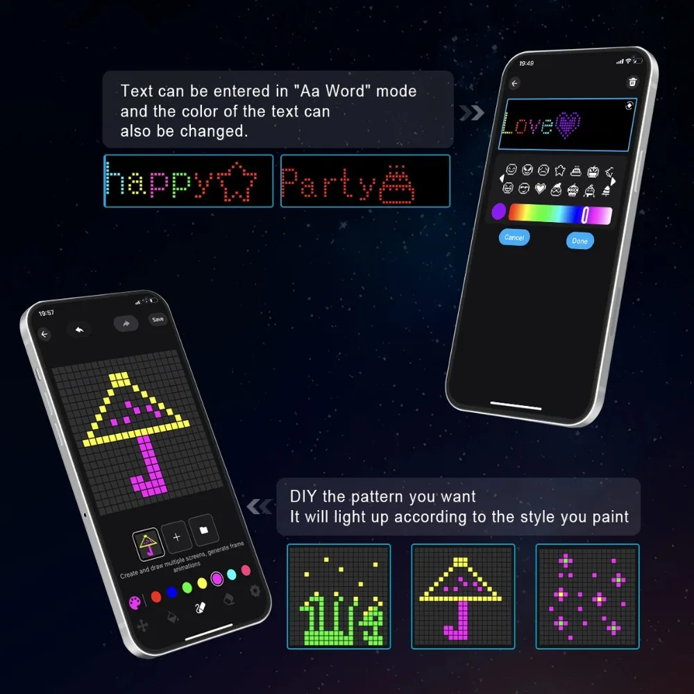 400LEDs Smart Curtain Lights Waterproof Fairy Lights DIY Color Changing LED String Lights for Christmas Party Home Decoration