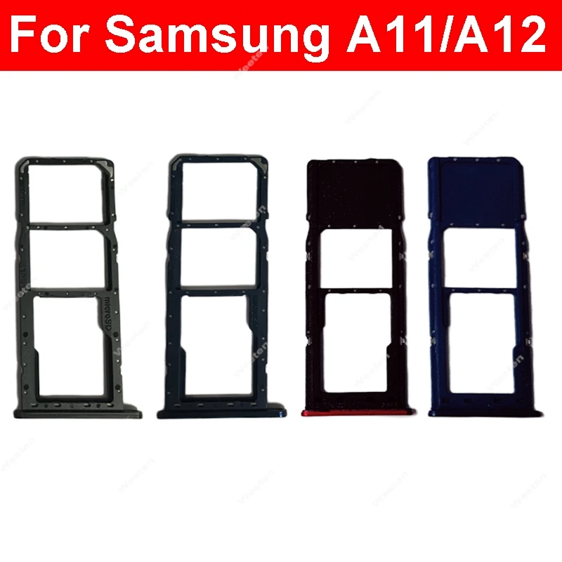 Bandeja de tarjeta Sim para Samsung A11 A115 A115F A12 A125 A125F A125M A125N soporte de tarjeta Sim bandeja de tarjeta Sim ranura piezas de repuesto