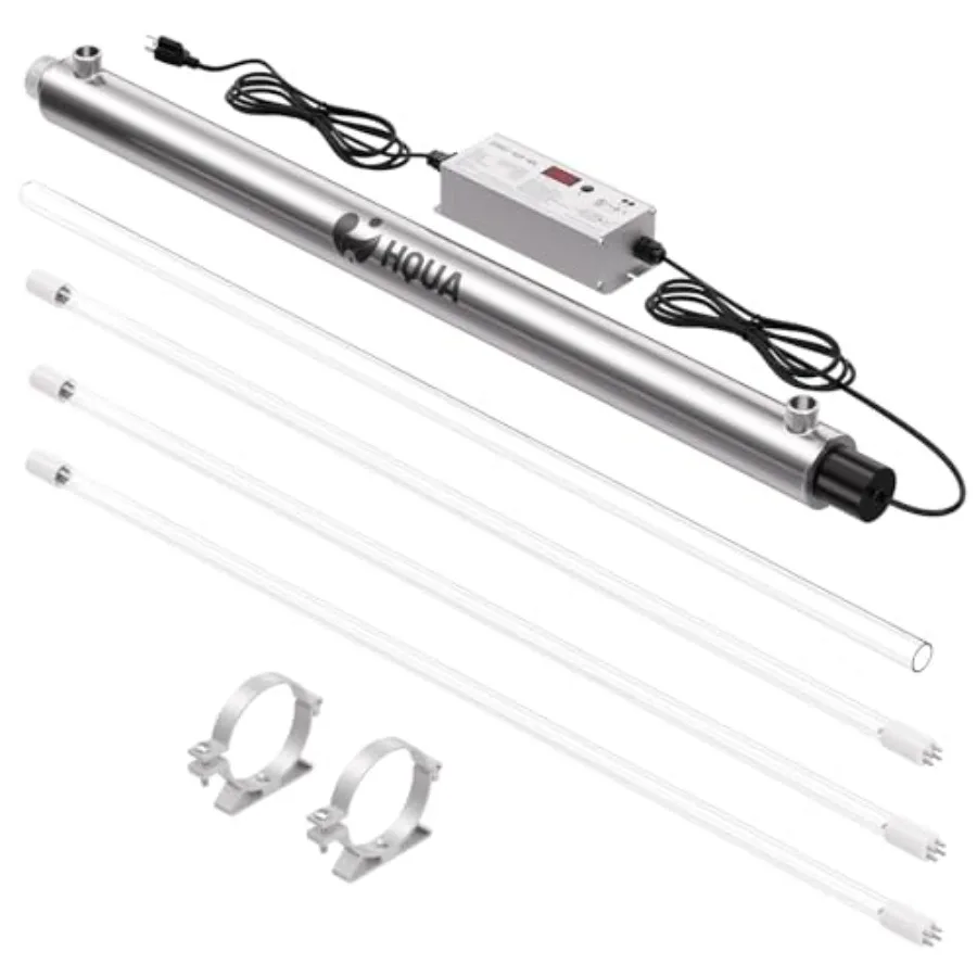 

Ультрафиолетовый фильтр для очистки воды OWS-12T 120В 40Вт 12GPM для всего дома + 2 дополнительные УФ-лампы с ресурсом службы 365 дней и балластом