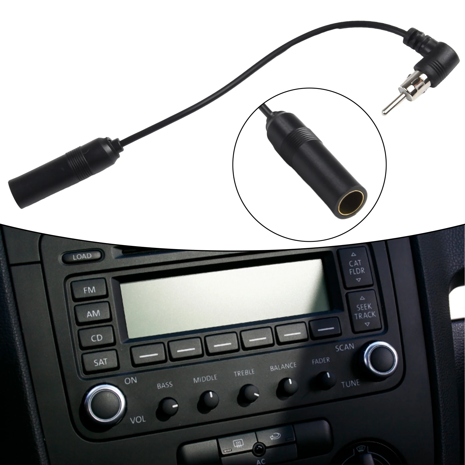 

Vehicle Car Stereo Audio Radio Antenna Adapter for AMFM FM Radio Aerial Extension Suitable for Most Cars Plastic and Metal Build