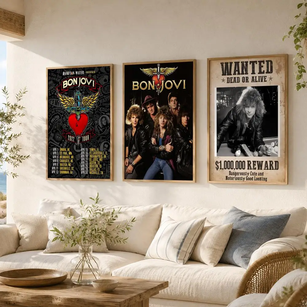 Rock Band B-Bon Jovi Poster Versatile HD Waterproof Wall Art Self