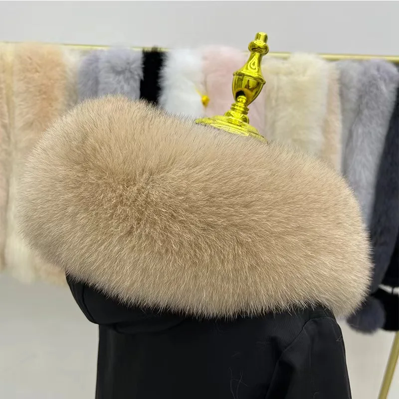 Real Fox Fur Collar para Vestuário, Guaxinim, coiote, Mink Fur, Casaco Personalizado, Acessórios de Pele