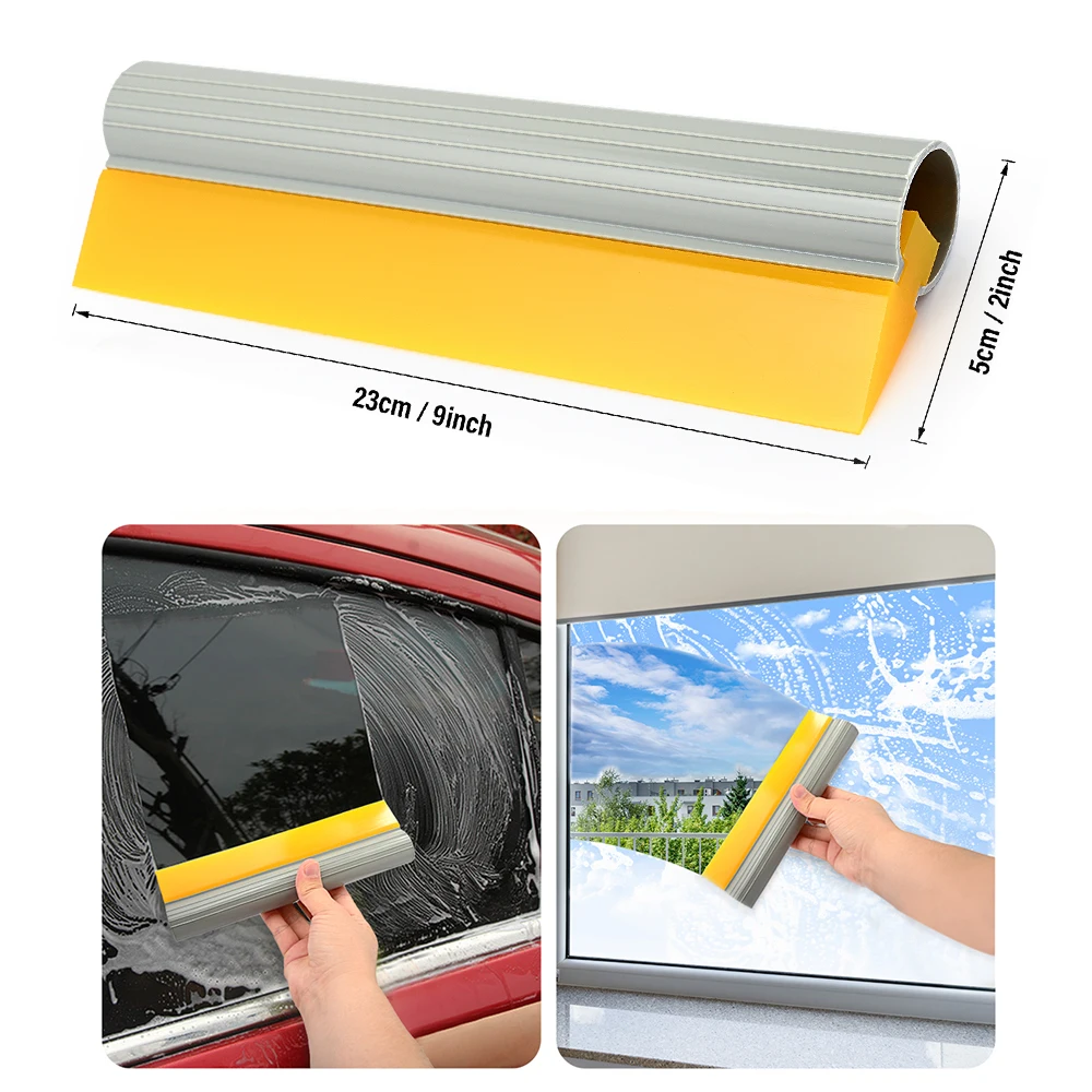 

EHDIS 23CM Window Wash Squeegee Soft Rubber Blade with Turbo Handle Vinyl Film Wrap Car Cleaning Water Wiper Long Squeegee Tool