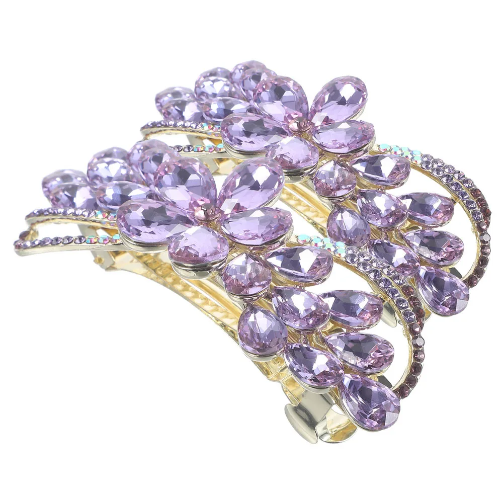 

2Pcs Durable Rhinestone Hair Clips Elegant Design for Brides Thick Hair Accessories Sparkling Wedding Decorative Barrettes