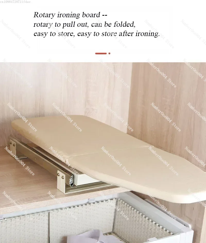 

Foldable Ironing Board Rack Aluminum Metal Retractable Rotary Ironing Board with Built-in Hidden Damping Guide