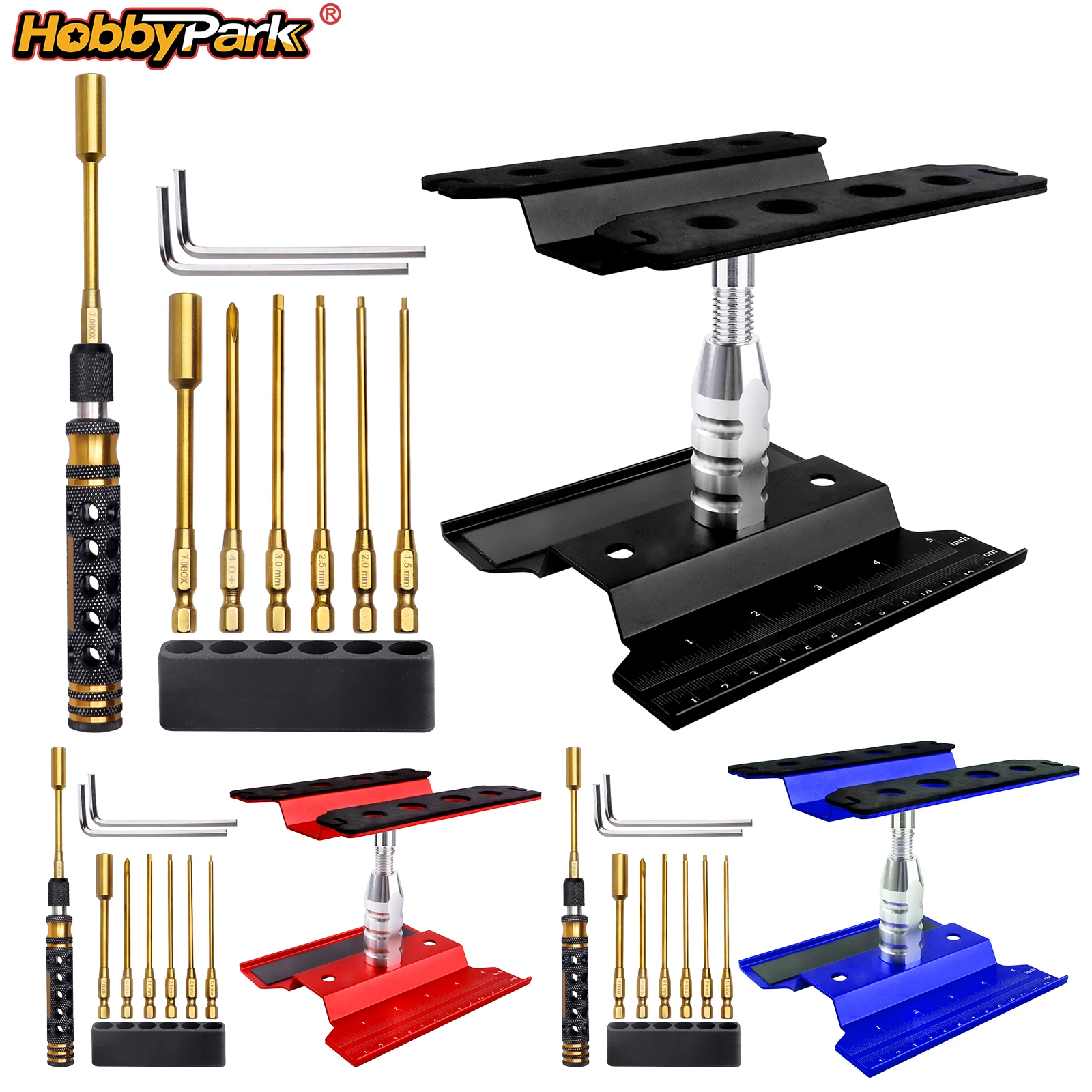 Hobbypark RC Hex Driver Repair Work Stand 360 Degree Rotation Tool for 1/8 1/10 1/12 1/16 1/18 RC Crawler Rally Buggy Truck