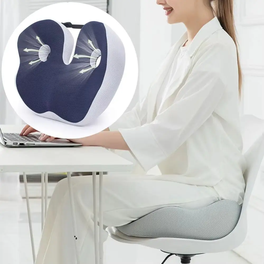 Ergonomic Hemorrhoid Seat Cushion Slow Rebound Non-slip Sit Bone Relief Seat Cushion Comfortable Breathable