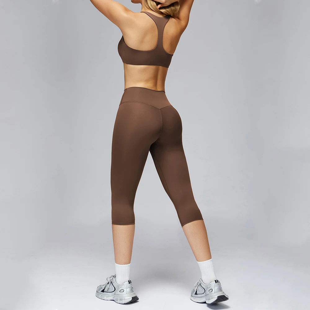 Yoga Set 2 Pieces Sports Outfits Female Clothing Fitness Vest Sportswear Women Tracksuit High Waist Leggings Sport Bra Yoga Suit