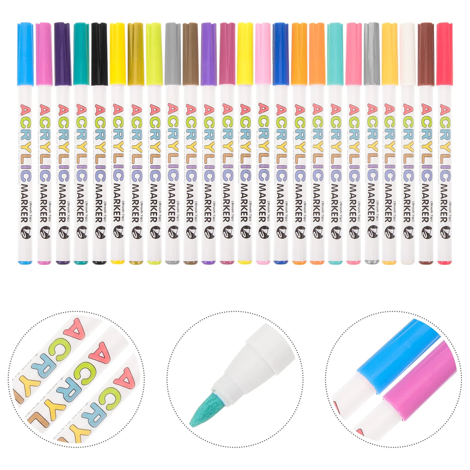 

1 коробка акриловых ручек с гибким наконечником, гладкая раскраска для письма, эскизы, скрапбукинга, художественные проекты, подарочные маркеры для детей и взрослых