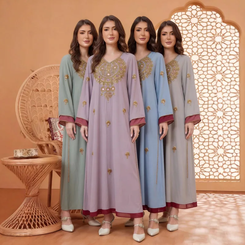 

Abaya Dress Women Eid Muslim Diamonds Long Dresses Party Dubai Abayas Kaftan Ramadan Maxi Gown Morocco Jalabiya Islam Vestidos