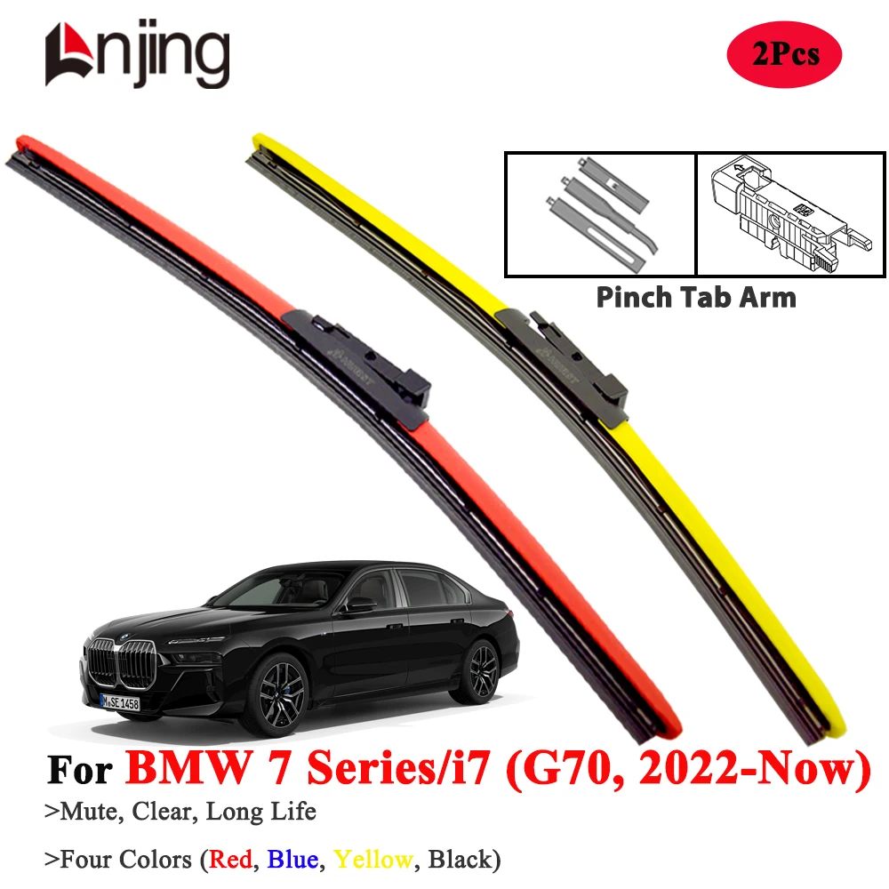 

LNJING Red Wiper Blades For BMW 7 Series I7 G70 740i 750e 760i 2022-Now
