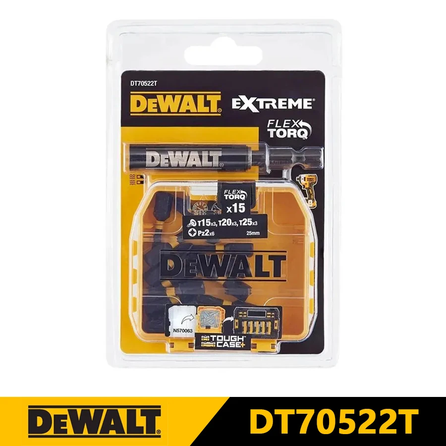 Imagem -06 - Dewalt Dt70522t-qz Extreme Conjunto de Armazenamento de Chave de Fenda Magnética Mista de 25 mm Caixa de Acessórios de Ferramentas Portátil Multifuncional 16 Peças