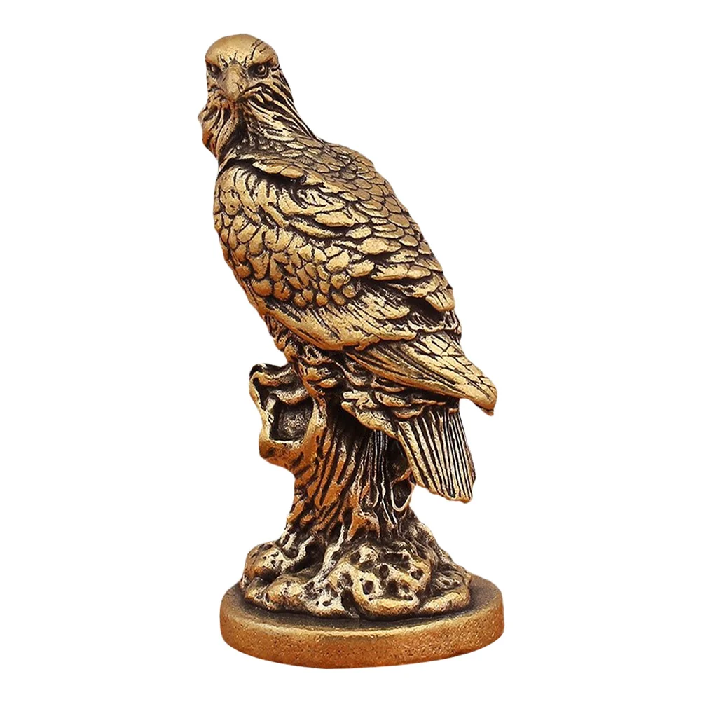 

Compact Brass Eagle Statue Retro Animal Sculpture for Tabletop Shelf Desk Decoration Symbol of Strength Freedom Inspirational