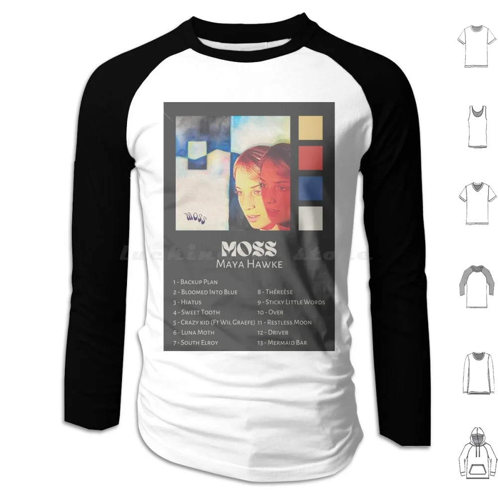 سترة موس مايا هوك بغطاء للرأس بأكمام طويلة جمالية موس مايا هوك عتيقة روبن باكلي كلاسيكية ريترو تيريس مايا موس