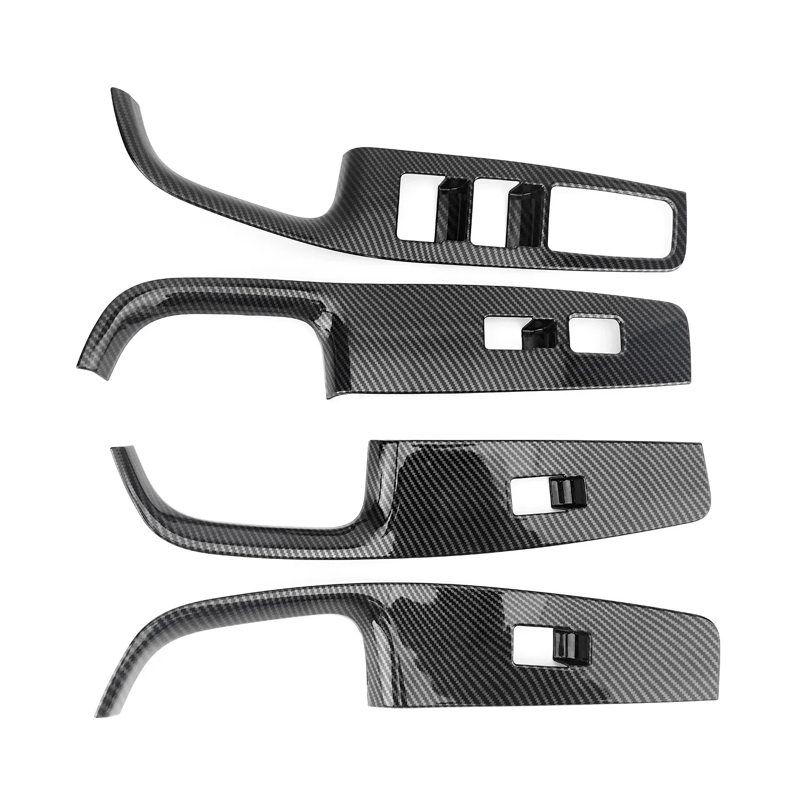Carbon Fiber Style Window Glass Lifting Button Cover Door Armrest Frame Panel Trim For Genesis G80 2016-2020 DH LHD