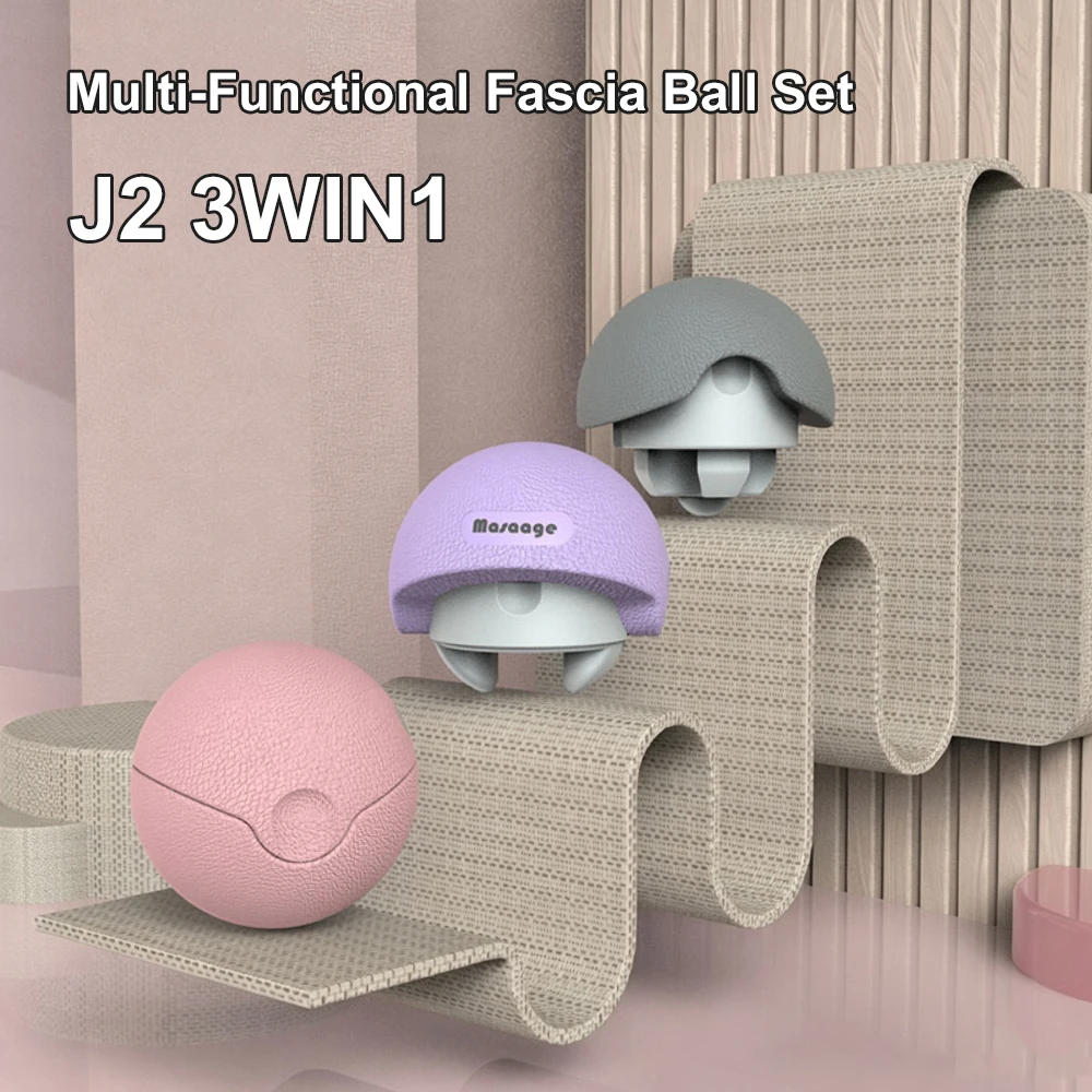 3 In 1 Detachable Foot Neuro Massage Ball with Spikes Pilates Yoga Sports Fitness Muscle Relaxation Massage Ball for Body Relax