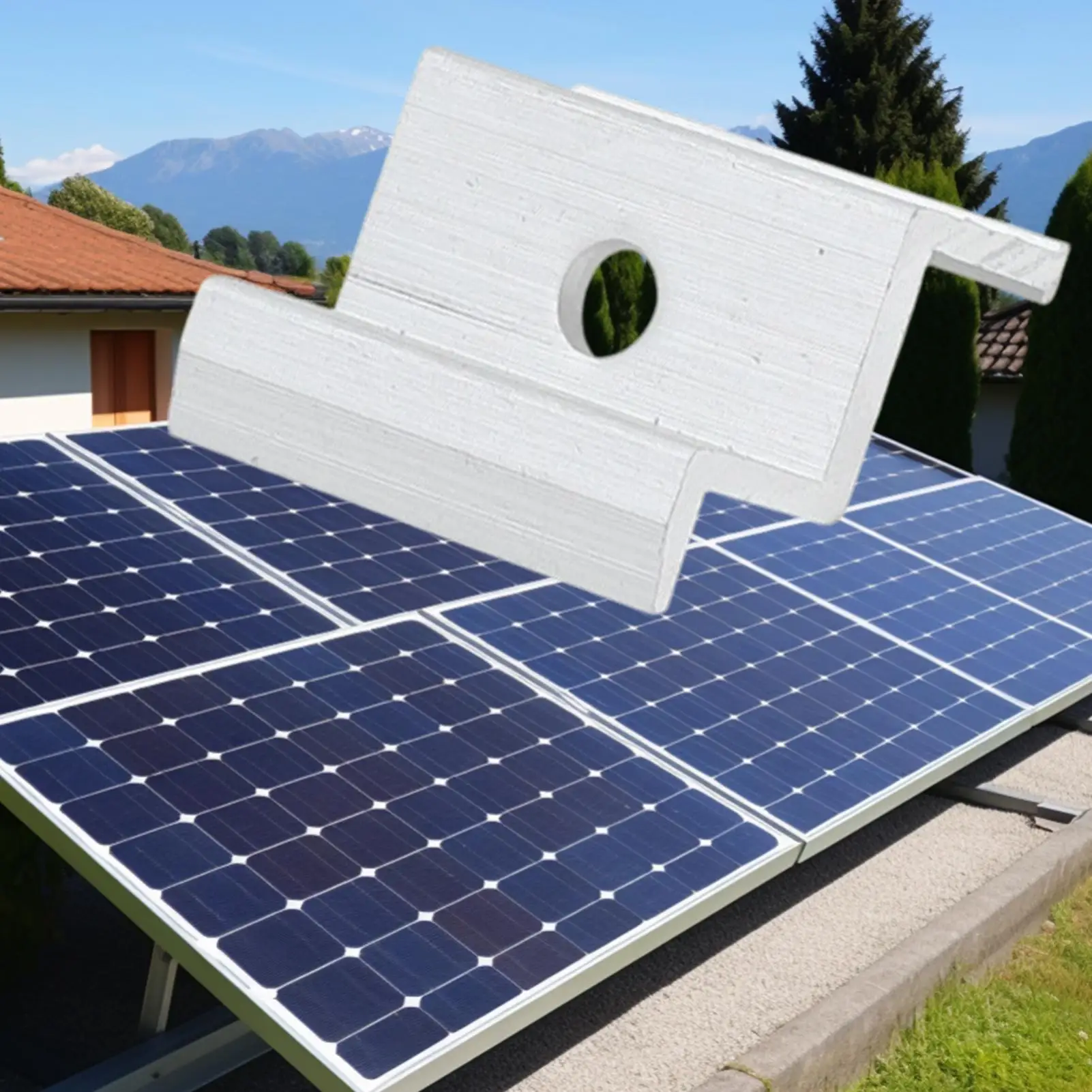 Solar Panel Mounting Brackets Aluminum Alloy Middle Fastener Solar Panel Mounting Mid Hardware For Outdoor Garden Yard Roof