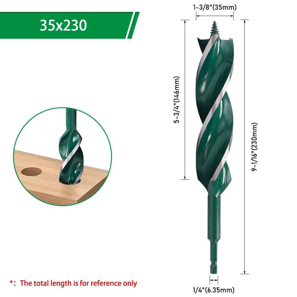 LAVIE 3-Schneiden-Senkbohrer 6-35mm, 155/230mm Länge, Elektrowerkzeug-Zubehör für Holzbearbeitung & Lochvergrößerung – Detail 40