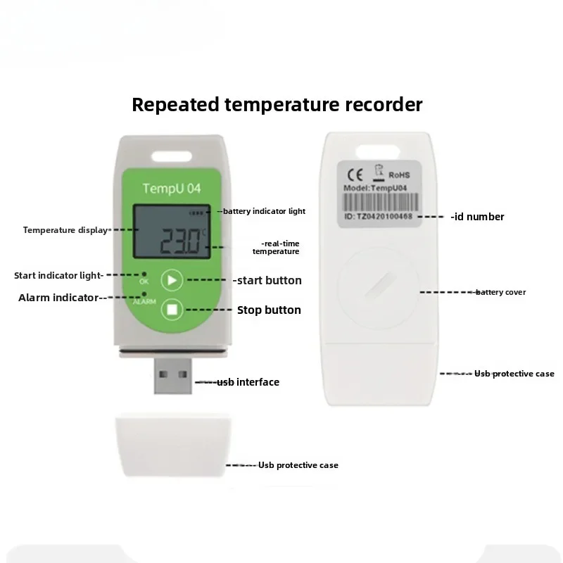 Inkubator Antarmuka Usb Perekam Suhu Alat Transportasi Freezer Truk Pendingin Rantai Dingin Dingin