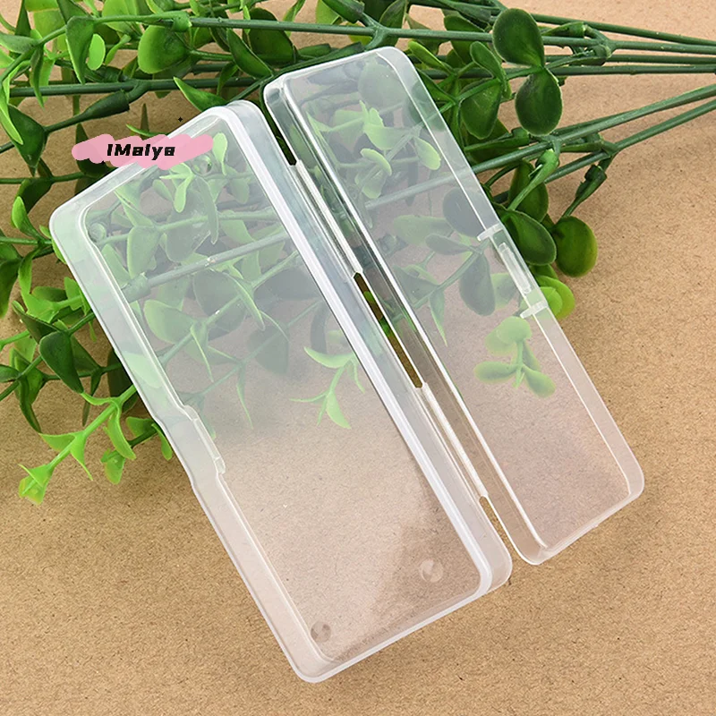 M-1pcs Transparent Plastic Storage Box Sauce Bottle Fruit Fork Storage Box Empty Storage Box Jewelry Rectangle Small Pencil Case