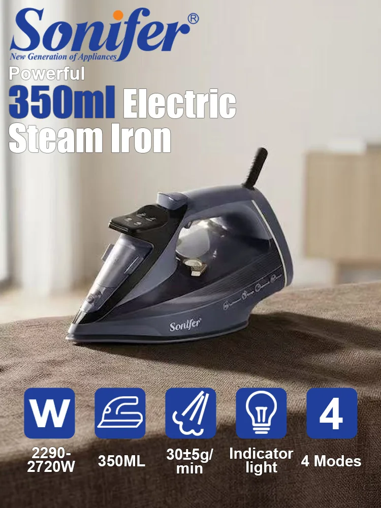 Steam Iron Sonifer SF-9159 2700W Ceramic Soleplate LED Display 4 Temp Control Vertical Steam Anti Calc Auto Shut Off