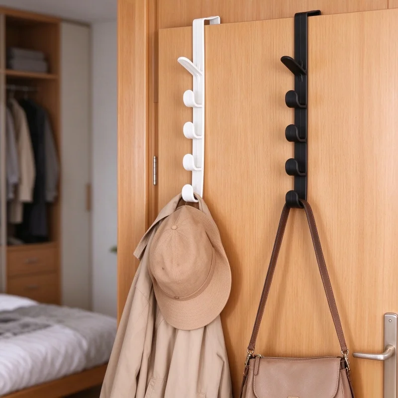 Over The Door Hooks Multifunctional Behind Door Hanger Rack Clothes Coat Hat Towel Organizer for Bedroom Bathroom Storage