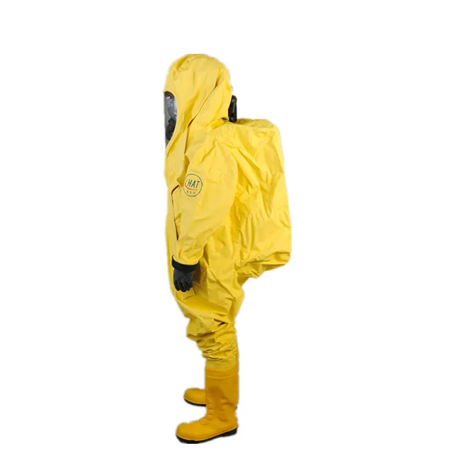 Chemical Protection Suit Safety Equipment Yellow Fully Enclosed Light Level A Liquid-tight Type