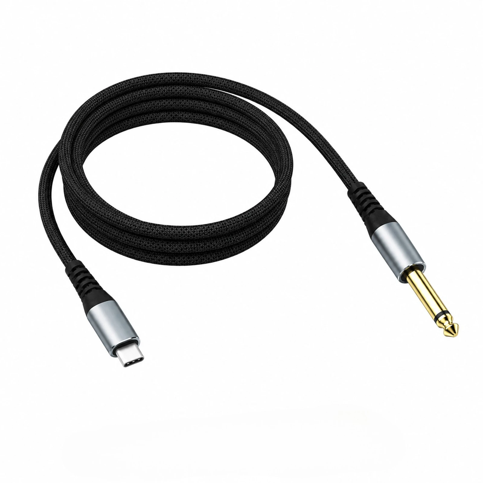 USB-C to 6.35mm 1/4 Inch TS Guitar Audio Cable 16bit 48kHz Lossless Instrument Recording Cord for Type-C Phone Laptop
